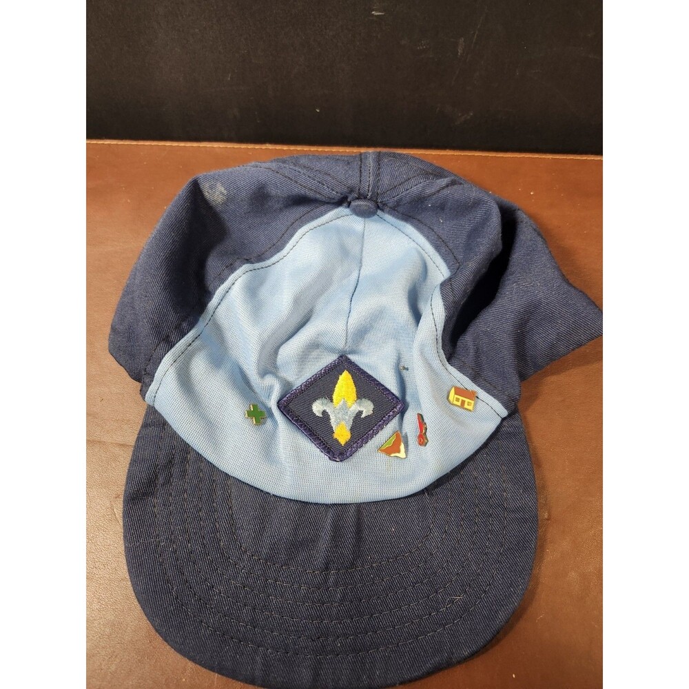 Webelos Cub Scout Snapback Cap Hat With Award Pins Vintage Boy Scouts of America